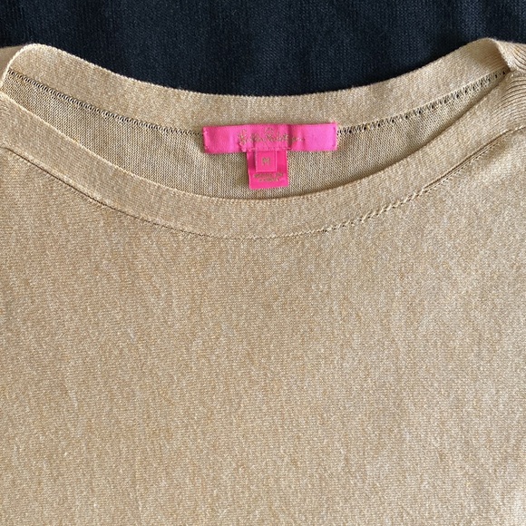 Lilly Pulitzer Glenda Fringed Coolmax Sweater in Heathered Sandbar Size Medium - Picture 6 of 16